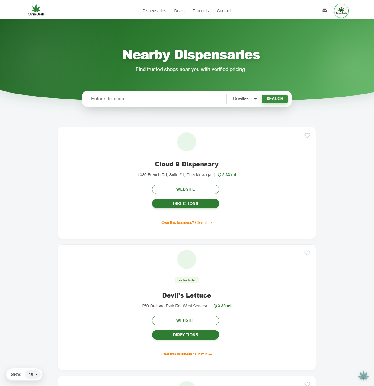 Dispensary Display Page