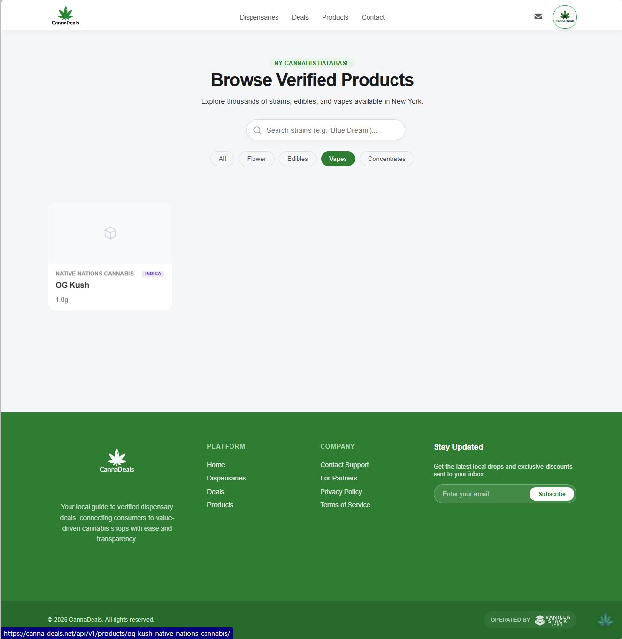 Products Page