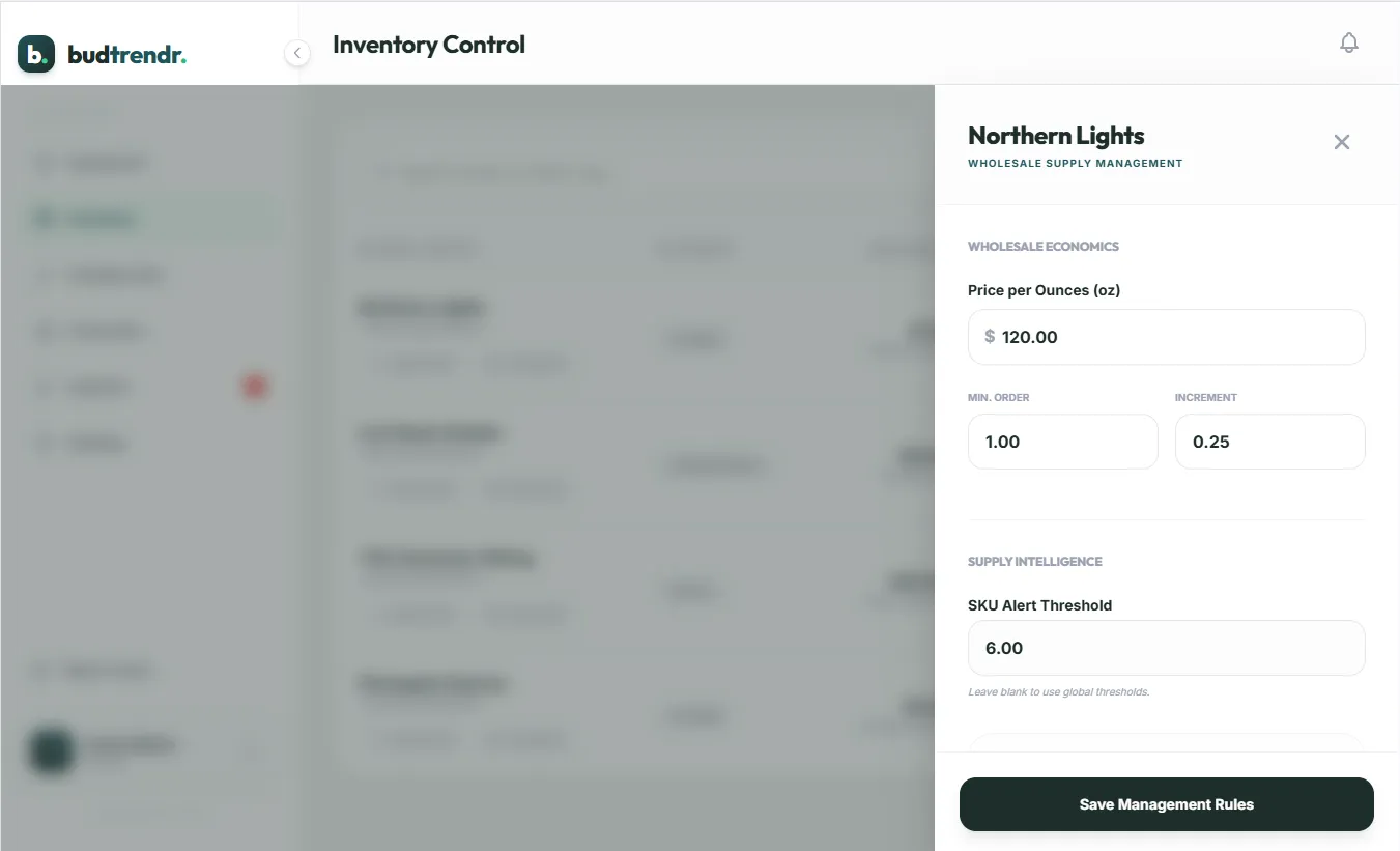 Inventory drawer for managing products