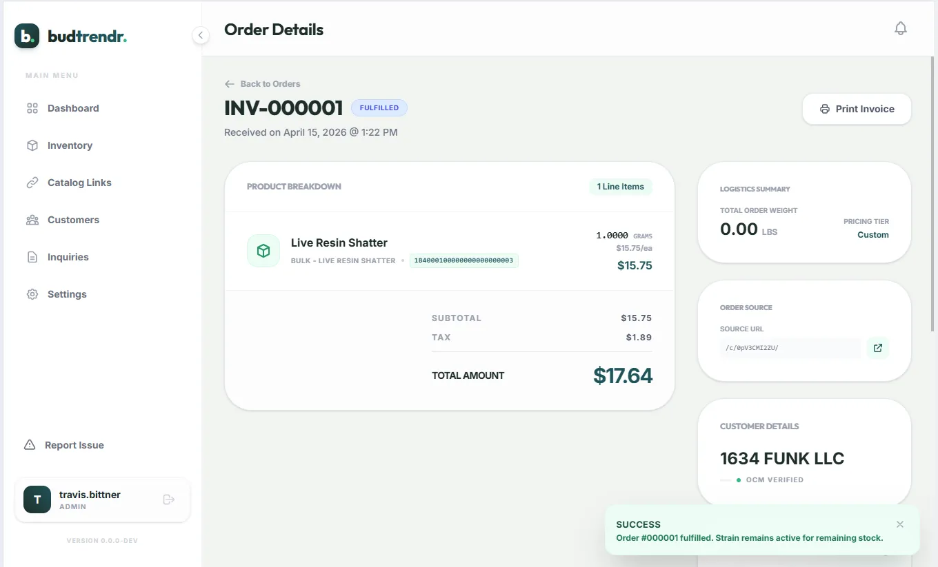 Order details