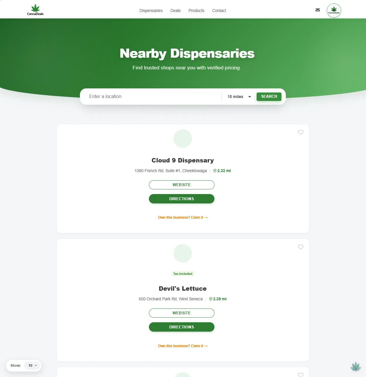Dispensary Display Page