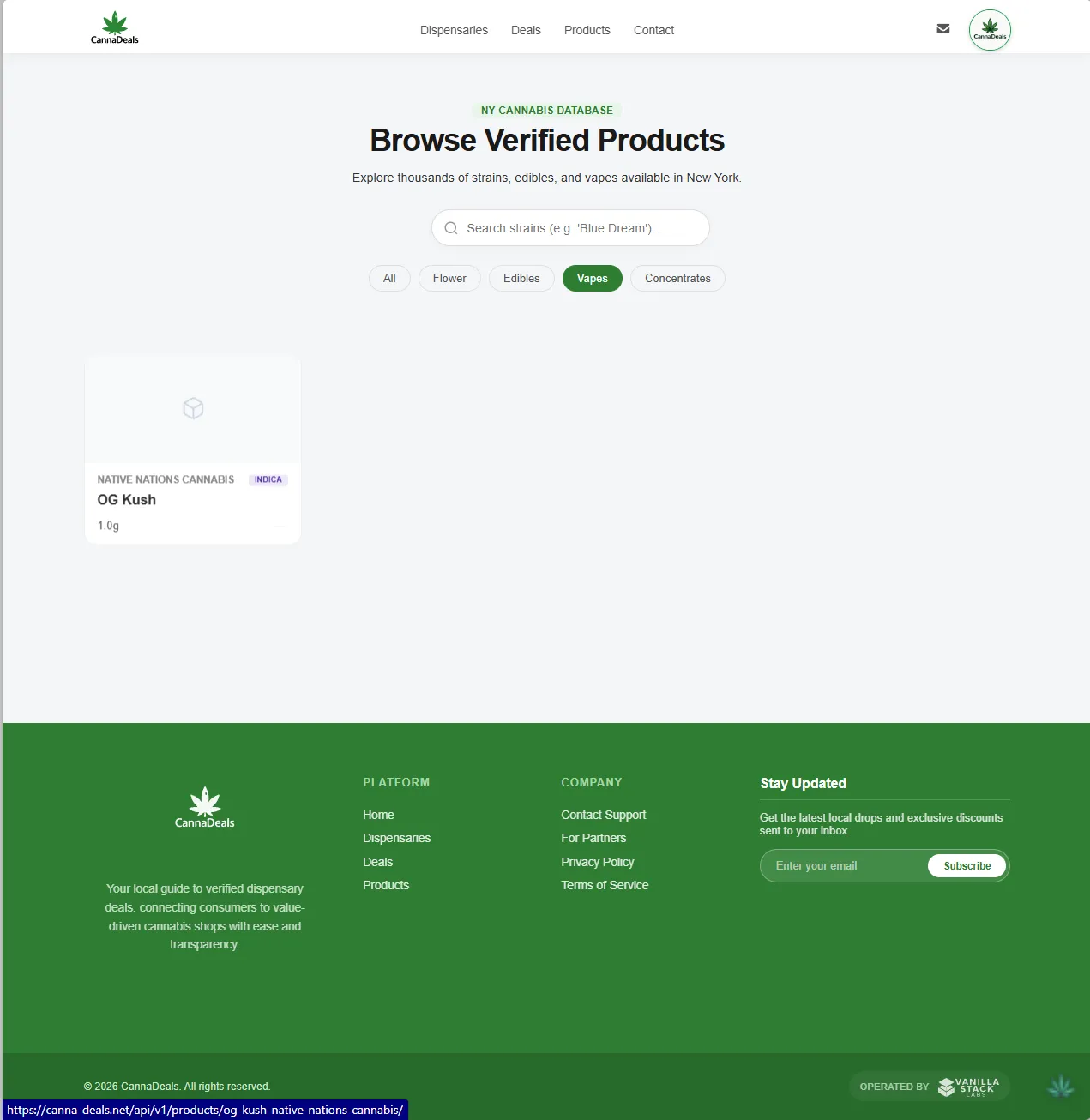 Products Page